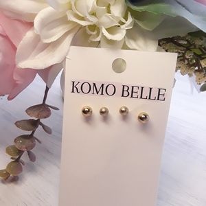 2 set, Gold Stud Earrings